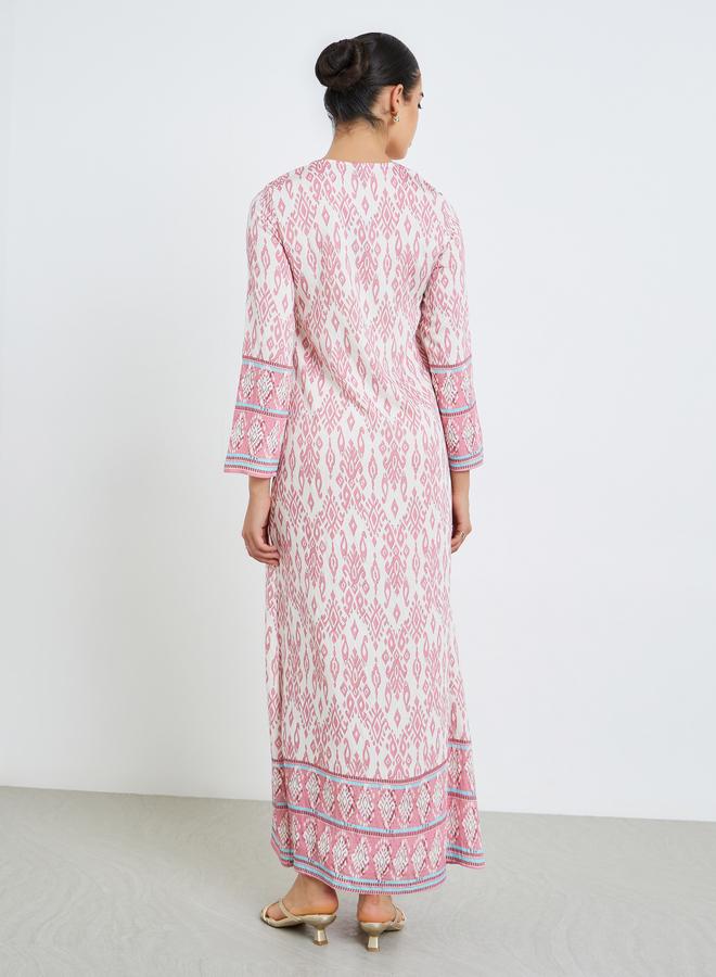 Amirah Women Pink All-Over Print A-Line Jalabiya - Image 4